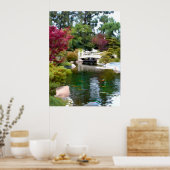 Japanese Garden Bridge and Koi Pond Poster (Keuken)