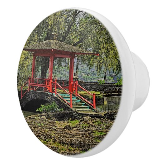 JAPANESE GARDEN CERAMIC KNOB/PULL KERAMISCHE KNOP (Rechts)