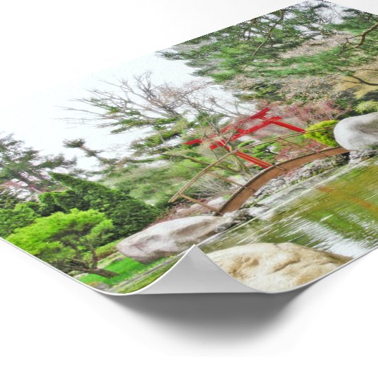 JAPANESE GARDEN EN RED TORII GATE PRINT (Hoek)