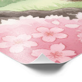 Japanese Garden Kittens & Cherry Blossoms Watercol Foto Afdruk (Hoek)