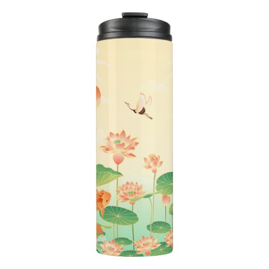 Japanese Garden Koi Pond and Waterlilies Art Thermosbeker (Voorkant)