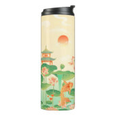 Japanese Garden Koi Pond and Waterlilies Art Thermosbeker (Gedraaid links)