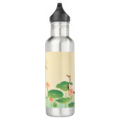 Japanese Garden Koi Pond and Waterlilies Art Waterfles (Rechts)