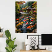 Japanese Garden & Koi Pond - Photographic Image Poster (Thuiskantoor)