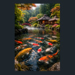 Japanese Garden & Koi Pond - Photographic Image Poster<br><div class="desc">This stunning image of a Japanese garden and koi pond will look amazing on just about any wall. 

Why not add a little Japanese culture to your home or office!</div>
