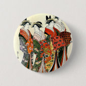 JAPANESE GEISHA  ART RONDE BUTTON 5,7 CM (Voorkant)