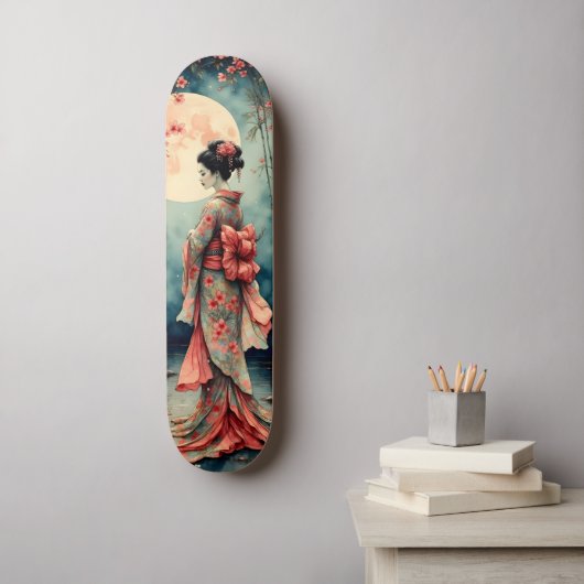Japanese Geisha Persoonlijk Skateboard (Muurkunst)