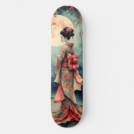 Japanese Geisha Persoonlijk Skateboard (Voorkant)