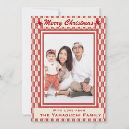 Japanese Geometric Yagasuri Pattern Photo Holiday  Feestdagenkaart