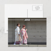 Japanese Girls dressed in Kimonos/Yukata Briefkaart (Voorkant / Achterkant)