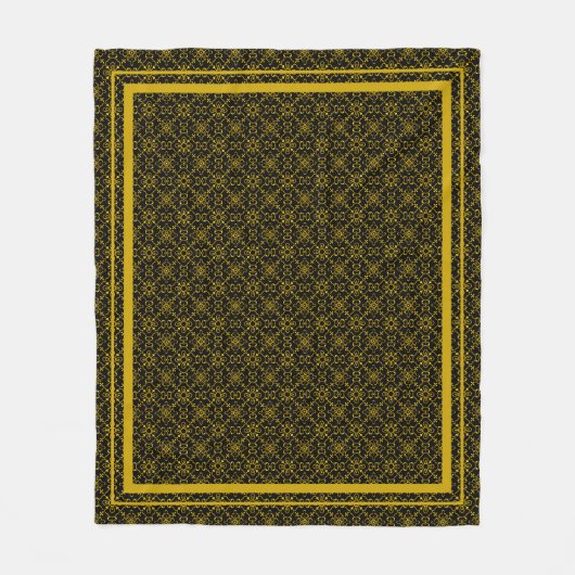 Japanese Gold & Black Hanabishi Pattern Fleece Deken (Voorkant)