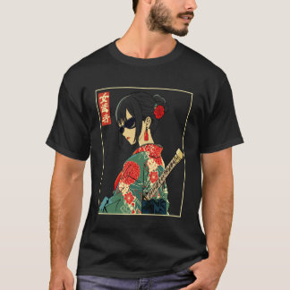 Japanese Gothic Samurai Art Woman With Katana Swor T-shirt