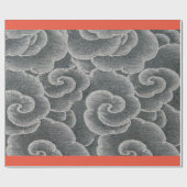 JAPANESE GRAY CLOUDS MET ORANJE papier (Vlak)