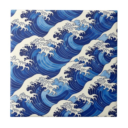Japanese Great Wave Pattern Ocean Tegeltje (Voorkant)