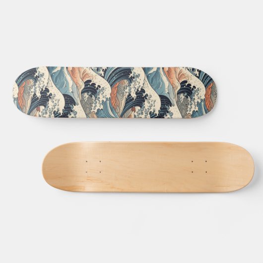 Japanese Great Wave Pattern  Persoonlijk Skateboard (Horizontaal)