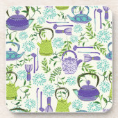 Japanese Green Teapot Design Bier Onderzetter (Voorkant)
