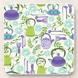 Japanese Green Teapot Design Bier Onderzetter