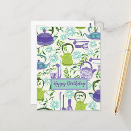Japanese Green Teapot Design Briefkaart