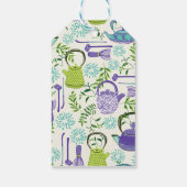 Japanese Green Teapot Design Cadeaulabel (Achterkant)