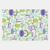 Japanese Green Teapot Design Inpakpapier Vel (Voorkant 2)