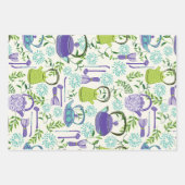 Japanese Green Teapot Design Inpakpapier Vel (Voorkant)