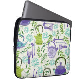 Japanese Green Teapot Design Laptop Sleeve (Voorkant Rechts)