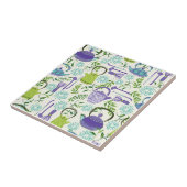 Japanese Green Teapot Design Tegeltje (Zijkant)