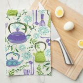 Japanese Green Teapot Design Theedoek (Quarter Fold)