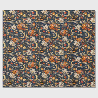 Japanese Halloween Ghost Pumpkin Wrapping Paper Cadeaupapier