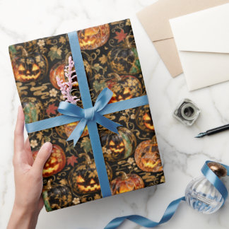 Japanese Halloween Pumpkin Wrapping Paper Cadeaupapier