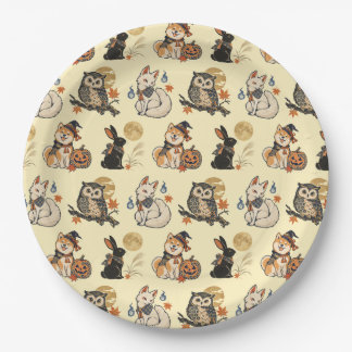 Japanese Halloween Yokai Pattern Paper Plates Papieren Bordje