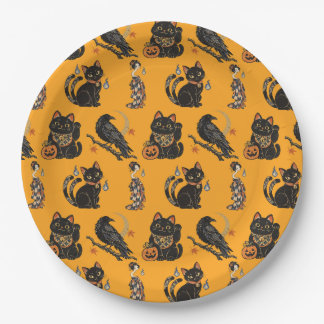 Japanese Halloween Yokai Pattern Paper Plates Papieren Bordje