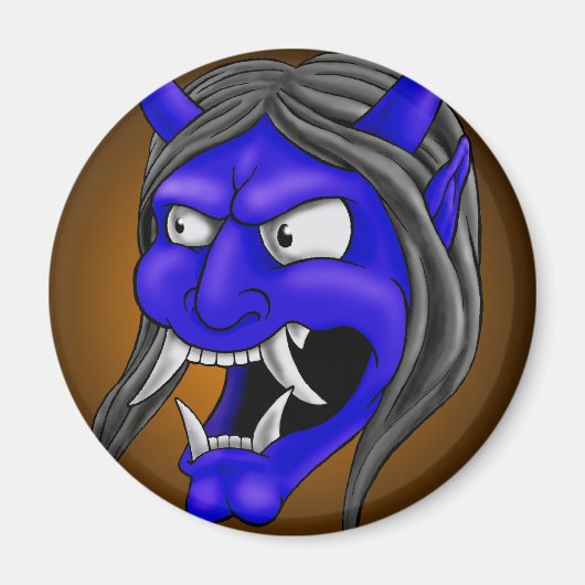 Japanese Hannya Mask Magneet (Voorkant)