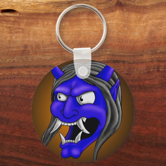 Japanese Hannya Mask Sleutelhanger (Voorkant)