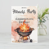 Japanese Hibachi Dinner Party Birthday Invitation Kaart (Staand voorkant)