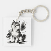【Japanese Ink Puppy Acrylic Keychain】 Sleutelhanger (Achterkant)