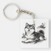 【Japanese Ink Puppy Acrylic Keychain】 Sleutelhanger (Voorkant)