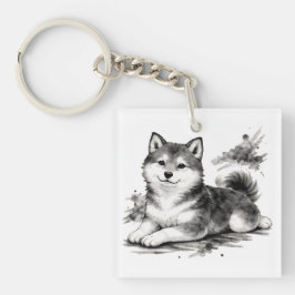 【Japanese Ink Puppy Acrylic Keychain】 Sleutelhanger