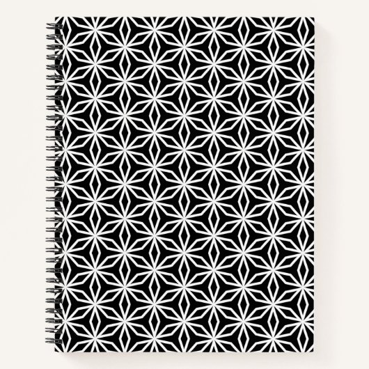 Japanese-Inspired Geometric Black and White Notitieboek (Voorkant)