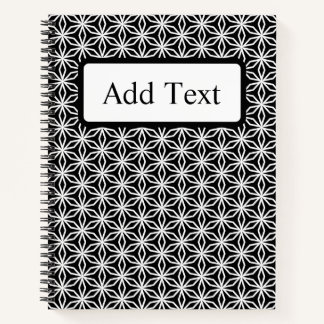 Japanese-Inspired Geometric Black & White Custom Notitieboek