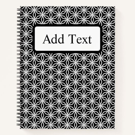Japanese-Inspired Geometric Black & White Custom Notitieboek (Voorkant)