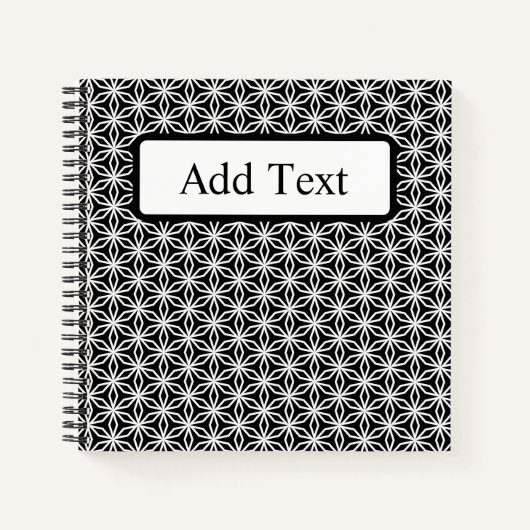 Japanese-Inspired Geometric Black & White Custom Notitieboek (Voorkant)