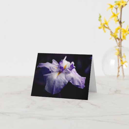 Japanese Iris Beauty Flower Photography Note Kaart (Gele Bloem)