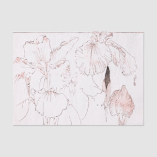 JAPANESE IRIS WOODBLOCK AFDRUKTEKST TISSUEPAPIER