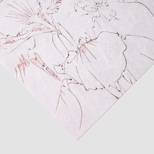 JAPANESE IRIS WOODBLOCK AFDRUKTEKST TISSUEPAPIER (Detail)