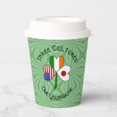 Japanese Irish American Shamrock Personalized Text Papieren Bekers (Voorkant)