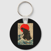 Japanese Kaiju Wave Red Sun Japan Monster Men Wome Sleutelhanger (Voorkant)