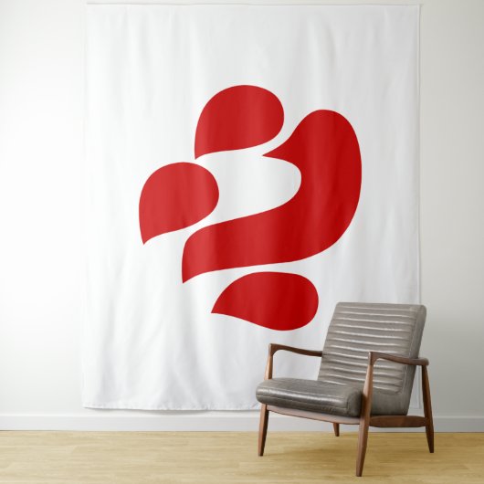 Japanese Kanji Heart 【Shin/Kokoro】 心 Wandkleed (In situ)