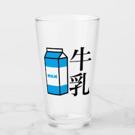 Japanese Kanji Milk Glas