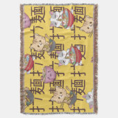 Japanese Kawaii Anime Cat Ramen Noodles Deken (Voorkant Verticaal)